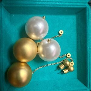 Versatile KHOI earring with Gold studs and pearl/gold Combination